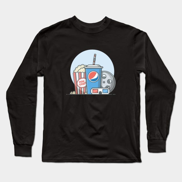 Popcorn, soda and roll film Long Sleeve T-Shirt by Catalyst Labs